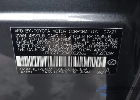 2021 Lexus Is 350 F Sport z USA, uszkodzony, nr VIN JTHGZ1E23M5022862